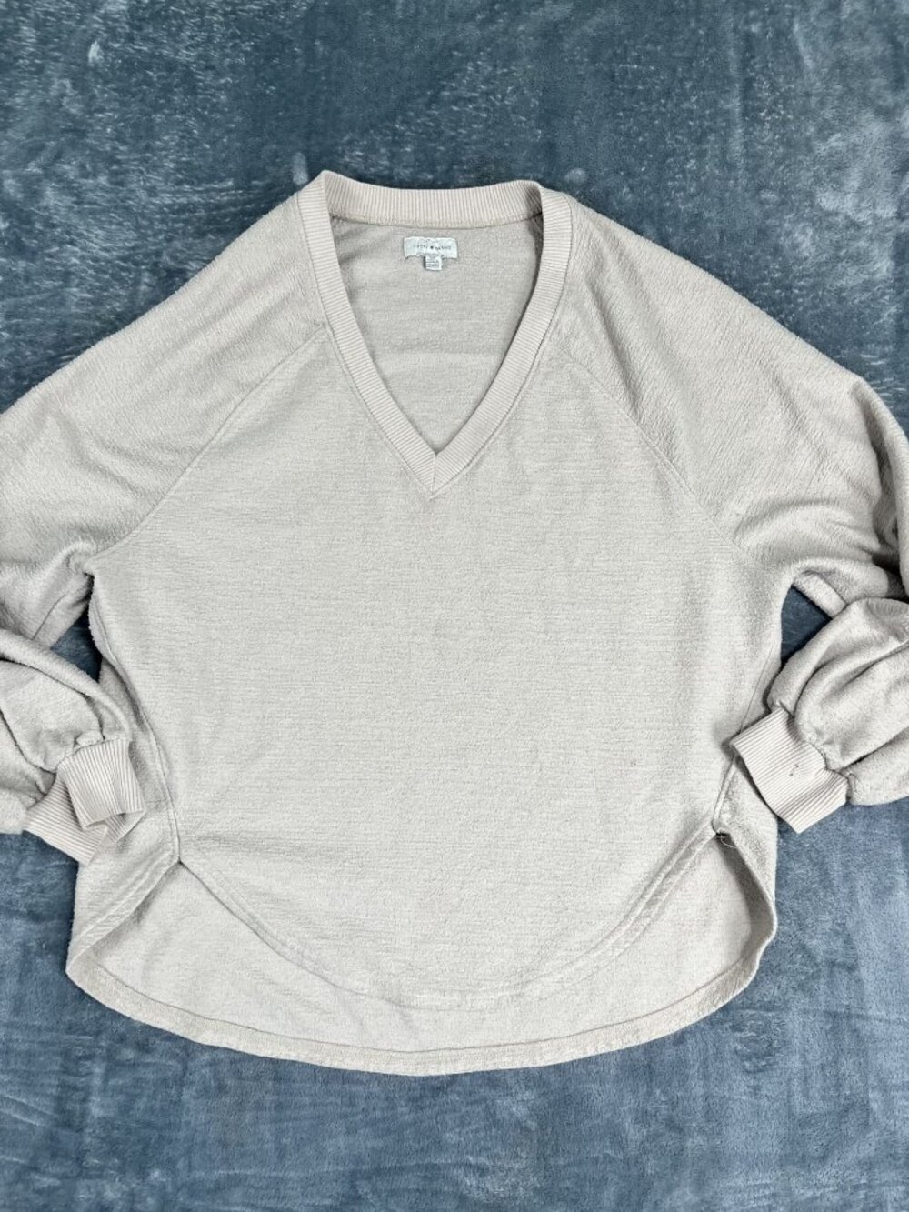 Lucky Brand Womens Brown V-Neck Long Sleeve Knit Pullover Top S